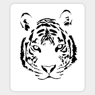 White Tiger Black Print Sticker